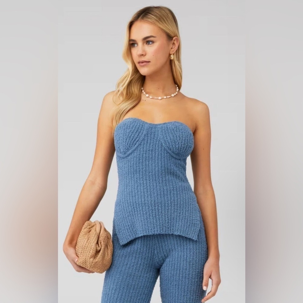 4th and reckless Women’s Liria Knit Top In Slate Blue Size S NWT